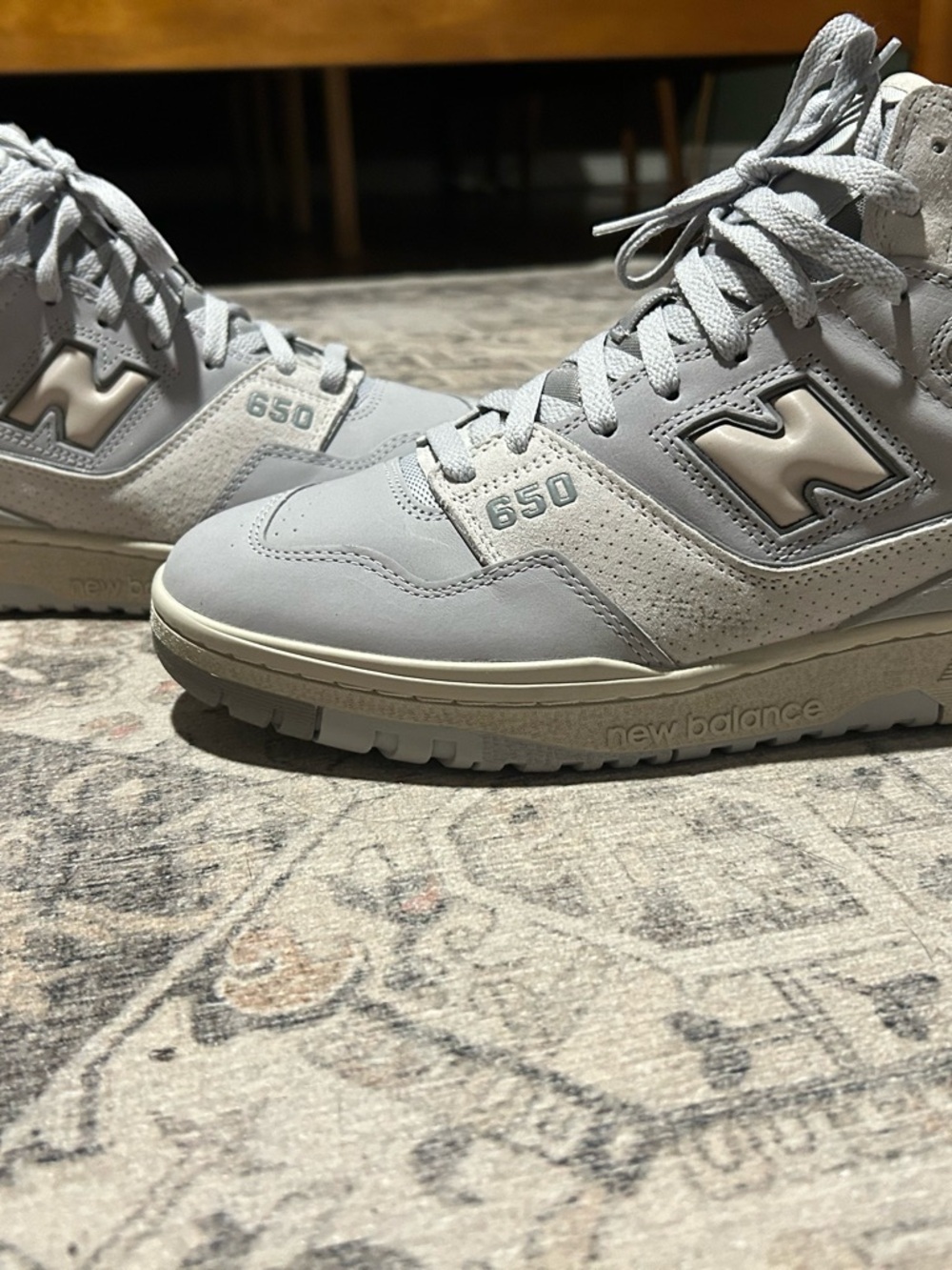 New Balance 650 Light Grey on Grey Sneakers